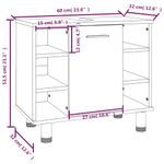 Casa si Gradina - Mobilier - Mobilier baie - Comode baie - Dulap de baie, stejar fumuriu, 60x32x53,5 cm, lemn compozit - Infinity.ro
