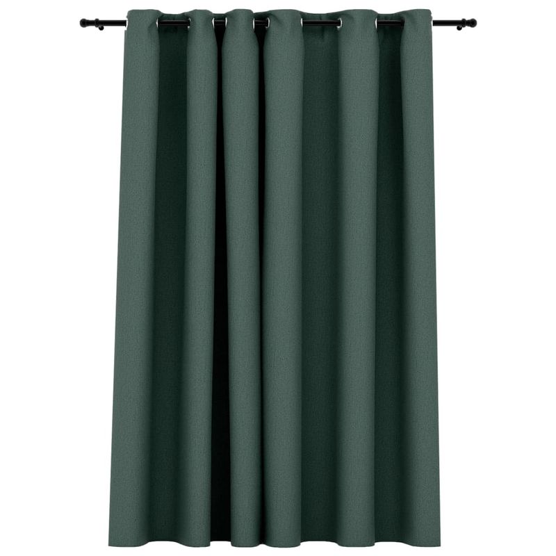 Casa si Gradina - Textile si covoare - Perdele si draperii - Perdele - Perdea opaca, aspect panza, cu ocheti, verde, 290x245 cm - Infinity.ro