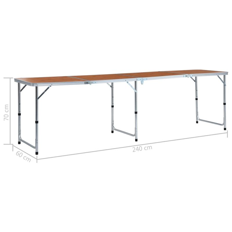 Sport si Outdoor - Camping - Mobilier pentru camping - Mese camping - Masa de camping pliabila, 240 x 60 cm, aluminiu - Infinity.ro