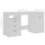 Casa si Gradina - Mobilier - Mese si birouri - Birouri - Birou, alb, 140x50x76 cm, lemn prelucrat - Infinity.ro