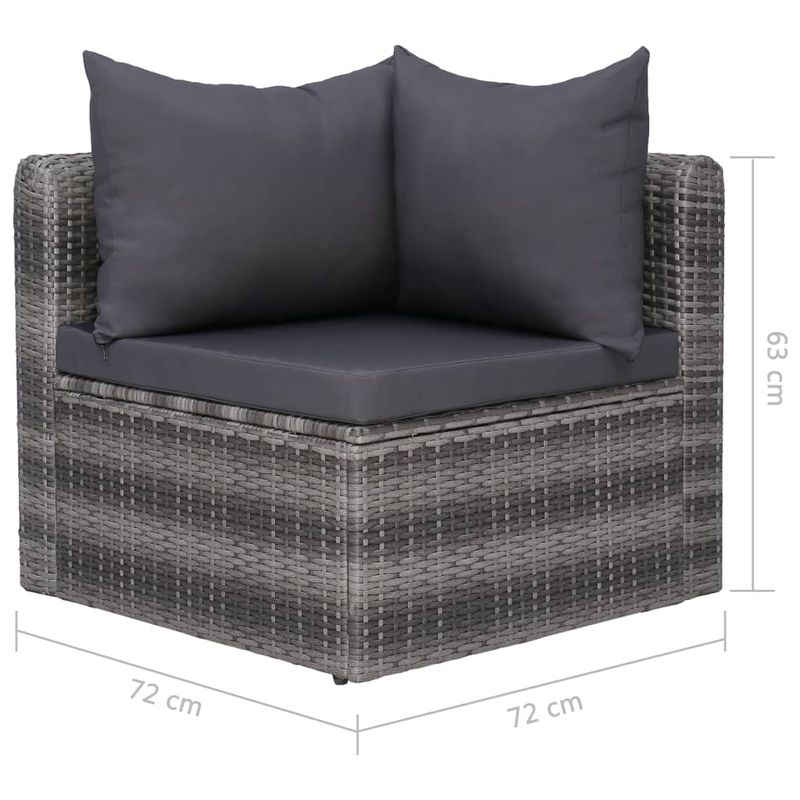 Casa si Gradina - Gradina si terasa - Mobilier exterior - Canapele si fotolii gradina - Canapele de colt pentru gradina, 4 piese, gri, poliratan - Infinity.ro