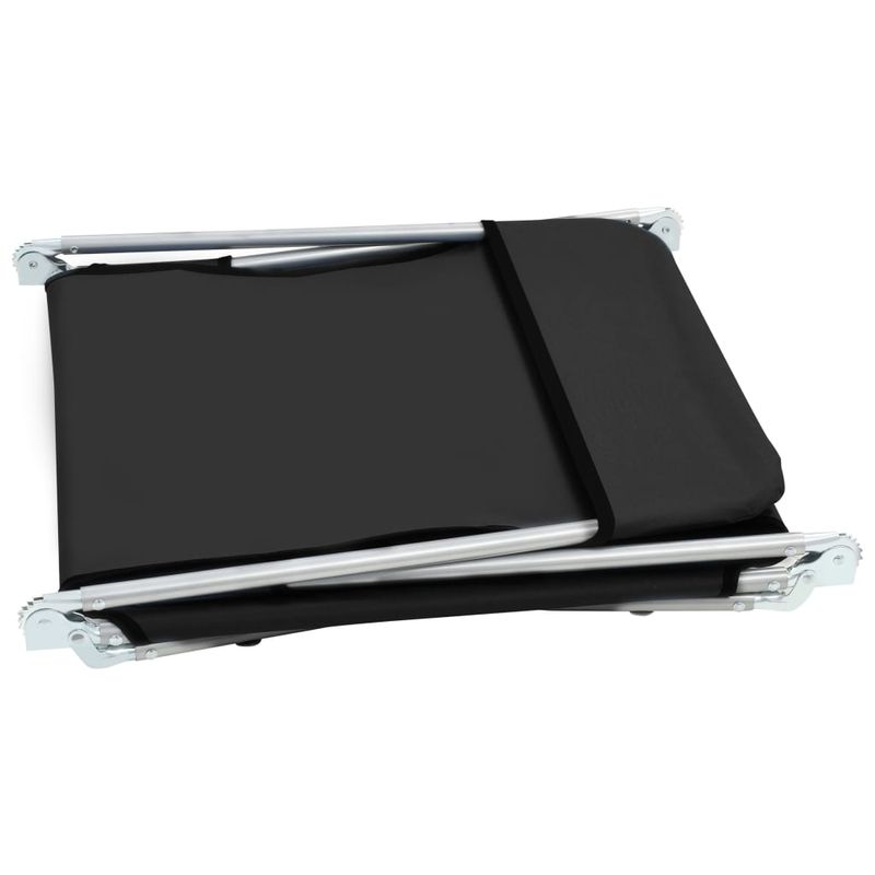 Casa si Gradina - Gradina si terasa - Mobilier exterior - Scaune si sezlonguri gradina - Sezlonguri de plaja pliabile, 2 buc., negru, otel & textil - Infinity.ro