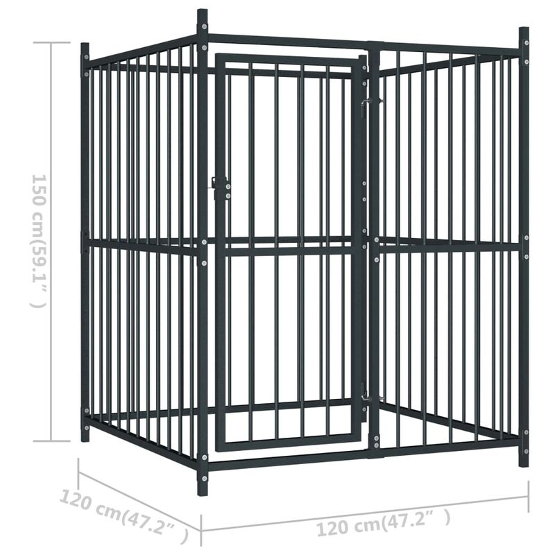 Petshop - Accesorii petshop - Culcusuri si custi - Tarcuri si colivii - Padoc pentru caini de exterior, 120 x 120 x 150 cm - Infinity.ro