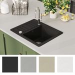Casa si Gradina - Sanitare - Chiuveta bucatarie si accesorii - Chiuvete bucatarie - Chiuveta de bucatarie din granit cu o cuva, negru - Infinity.ro