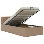Casa si Gradina - Mobilier - Paturi si accesorii - Paturi - Cadru pat hidraulic cu lada cappuccino 90x200cm piele ecologica - Infinity.ro