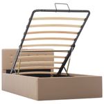 Casa si Gradina - Mobilier - Paturi si accesorii - Paturi - Cadru pat hidraulic cu lada cappuccino 90x200cm piele ecologica - Infinity.ro