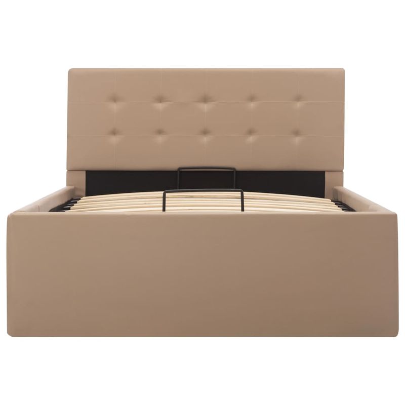 Casa si Gradina - Mobilier - Paturi si accesorii - Paturi - Cadru pat hidraulic cu lada cappuccino 90x200cm piele ecologica - Infinity.ro