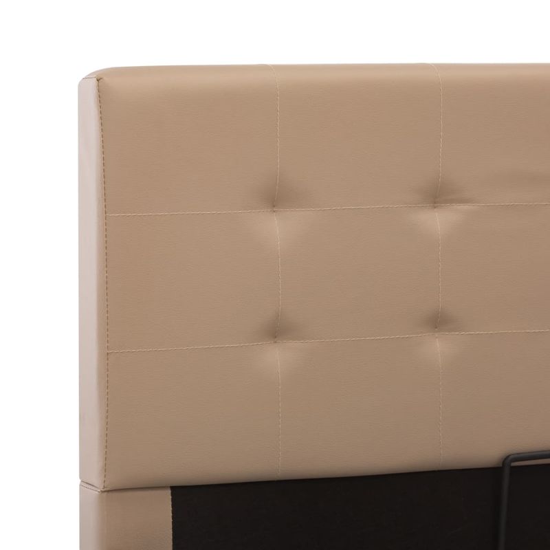Casa si Gradina - Mobilier - Paturi si accesorii - Paturi - Cadru pat hidraulic cu lada cappuccino 90x200cm piele ecologica - Infinity.ro