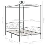 Casa si Gradina - Mobilier - Paturi si accesorii - Paturi - Cadru de pat cu baldachin, gri, 120 x 200 cm, metal - Infinity.ro
