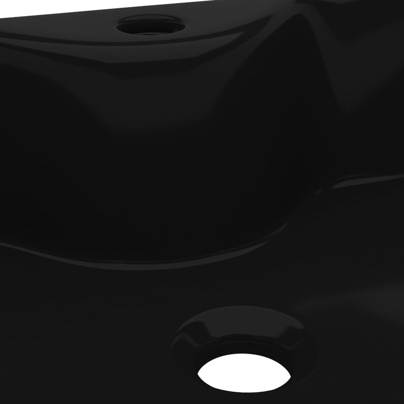 Casa si Gradina - Sanitare - Lavoar baie si accesorii - Lavoare si piedestale - Chiuveta de baie patrata din ceramica cu gaura pentru robinet, negru - Infinity.ro