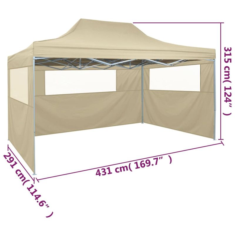 Casa si Gradina - Gradina si terasa - Umbrele si pavilioane - Pavilioane - Cort pliabil cu 3 pereti, 3 x 4,5 m, crem - Infinity.ro