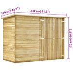 Casa si Gradina - Gradina si terasa - Casute de gradina - Magazie unelte de gradina, 232x110x170 cm, lemn pin tratat - Infinity.ro
