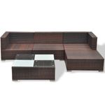 Casa si Gradina - Gradina si terasa - Mobilier exterior - Seturi mobila gradina - Set mobilier de gradina cu perne, 5 piese, maro, poliratan - Infinity.ro
