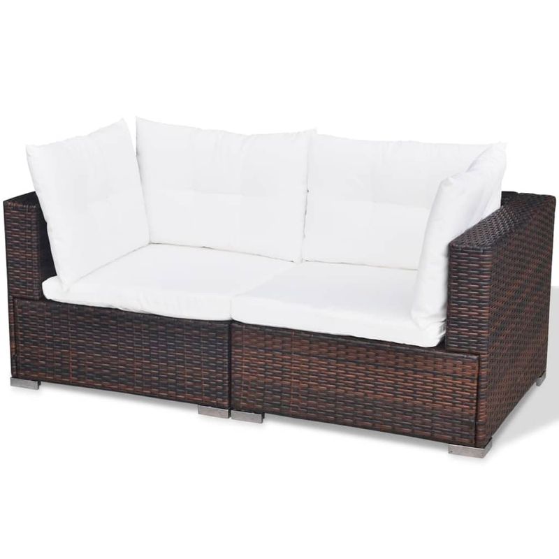 Casa si Gradina - Gradina si terasa - Mobilier exterior - Seturi mobila gradina - Set mobilier de gradina cu perne, 5 piese, maro, poliratan - Infinity.ro