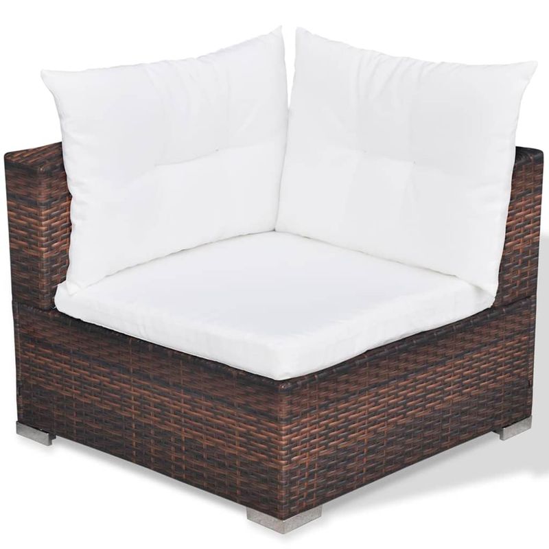 Casa si Gradina - Gradina si terasa - Mobilier exterior - Seturi mobila gradina - Set mobilier de gradina cu perne, 5 piese, maro, poliratan - Infinity.ro