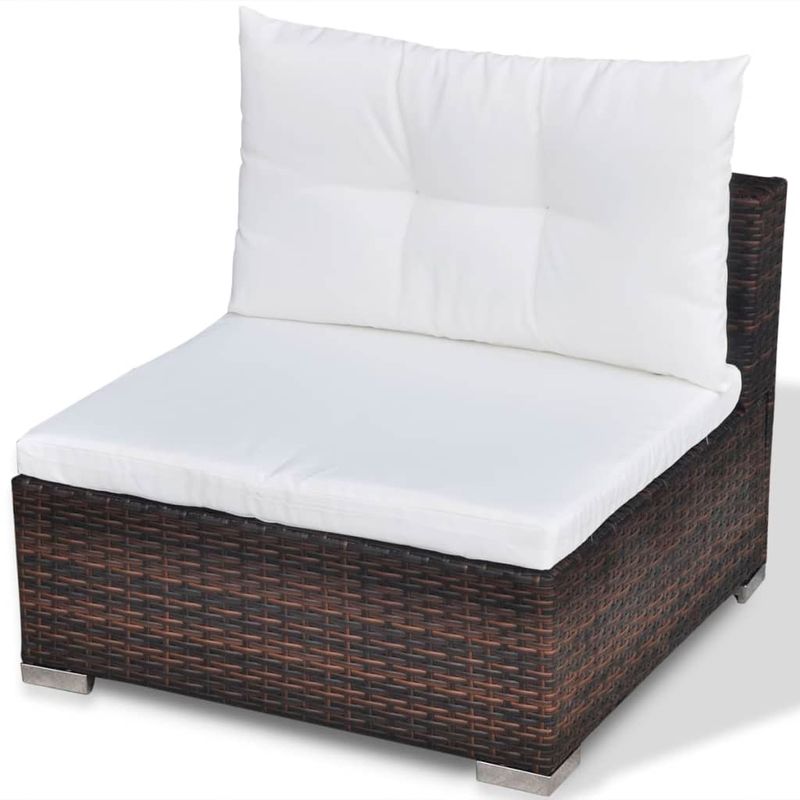Casa si Gradina - Gradina si terasa - Mobilier exterior - Seturi mobila gradina - Set mobilier de gradina cu perne, 5 piese, maro, poliratan - Infinity.ro