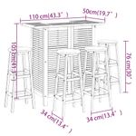 Casa si Gradina - Gradina si terasa - Mobilier exterior - Seturi mobila gradina - Set masa si scaune de bar, 5 piese, lemn masiv de acacia - Infinity.ro