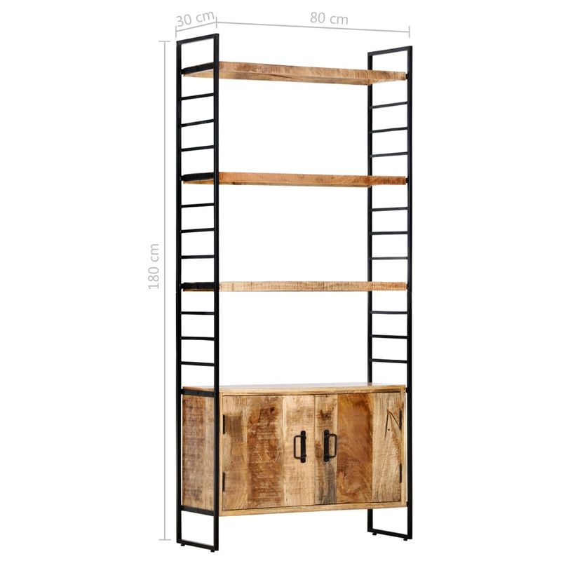 Casa si Gradina - Mobilier - Biblioteci si rafturi - Biblioteci - Biblioteca cu 4 rafturi 80x30x180 cm lemn masiv mango nefinisat - Infinity.ro