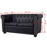 Casa si Gradina - Mobilier - Canapele si coltare - Canapele - Canapea Chesterfield cu 2 si 3 locuri, piele artificiala, negru - Infinity.ro