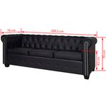 Casa si Gradina - Mobilier - Canapele si coltare - Canapele - Canapea Chesterfield cu 2 si 3 locuri, piele artificiala, negru - Infinity.ro