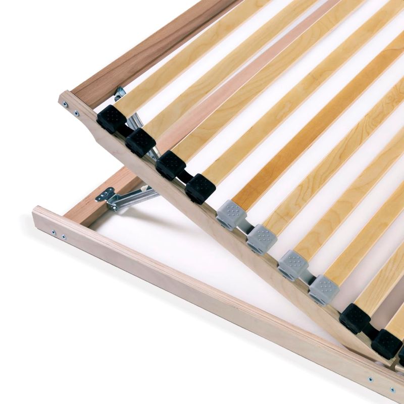 Casa si Gradina - Mobilier - Paturi si accesorii - Paturi - Baza de pat cu sipci, 28 sipci, 7 zone, 80 x 200 cm, model tetieră și suport pentru picioare (manual) - Infinity.ro