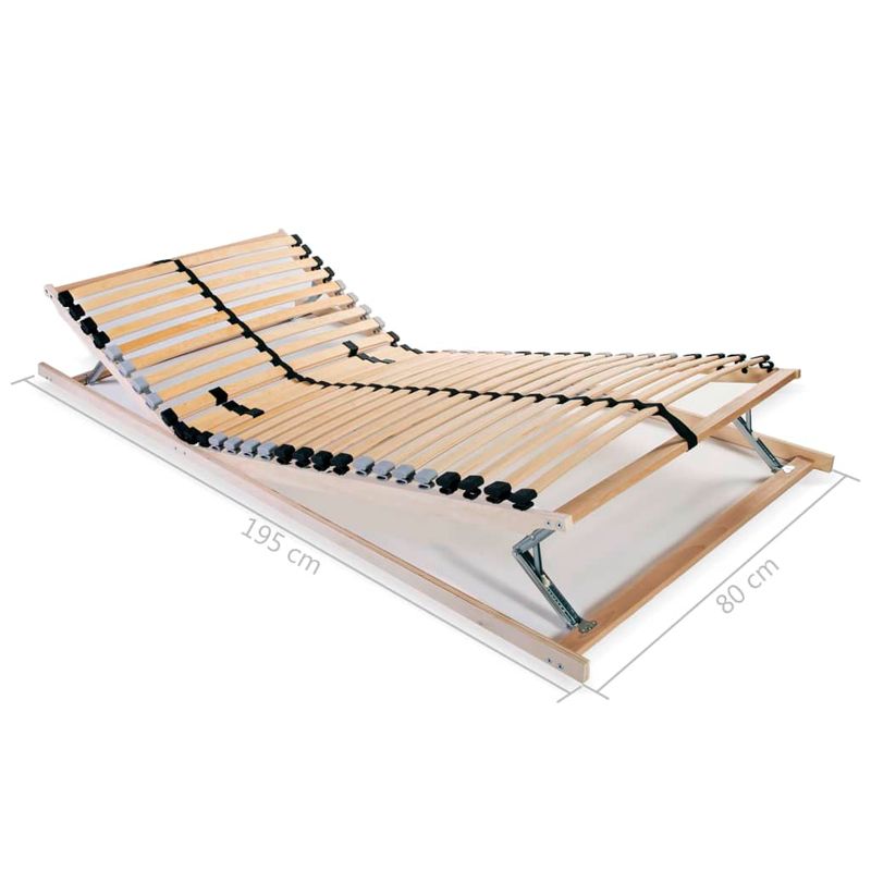 Casa si Gradina - Mobilier - Paturi si accesorii - Paturi - Baza de pat cu sipci, 28 sipci, 7 zone, 80 x 200 cm, model tetieră și suport pentru picioare (manual) - Infinity.ro