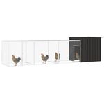 Petshop - Accesorii petshop - Culcusuri si custi - Custi interior si exterior - Cotet pentru pasari, antracit, 400x91x100 cm, otel galvanizat - Infinity.ro