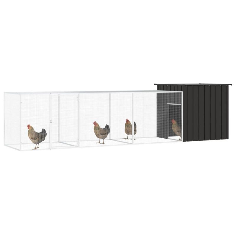 Petshop - Accesorii petshop - Culcusuri si custi - Custi interior si exterior - Cotet pentru pasari, antracit, 400x91x100 cm, otel galvanizat - Infinity.ro