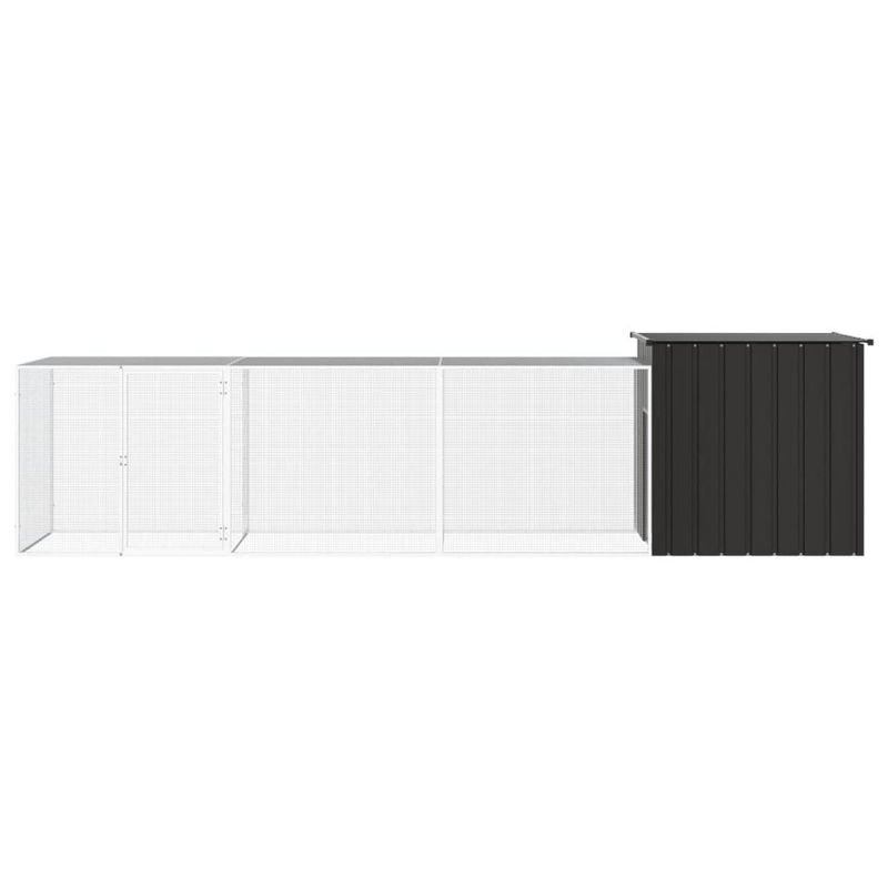 Petshop - Accesorii petshop - Culcusuri si custi - Custi interior si exterior - Cotet pentru pasari, antracit, 400x91x100 cm, otel galvanizat - Infinity.ro