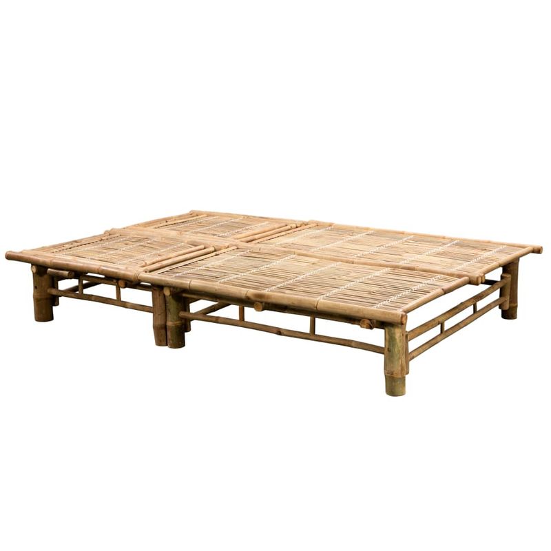 Casa si Gradina - Gradina si terasa - Mobilier exterior - Scaune si sezlonguri gradina - Sezlong de 2 persoane, cu perne, bambus, bordo - Infinity.ro