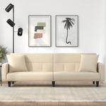 Casa si Gradina - Mobilier - Canapele si coltare - Canapele - Canapea extensibila cu cotiere, cu perne, crem, material textil - Infinity.ro