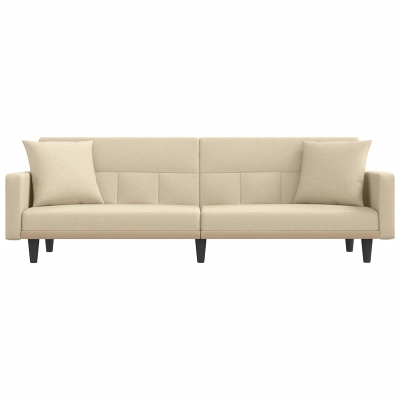 Casa si Gradina - Mobilier - Canapele si coltare - Canapele - Canapea extensibila cu cotiere, cu perne, crem, material textil - Infinity.ro