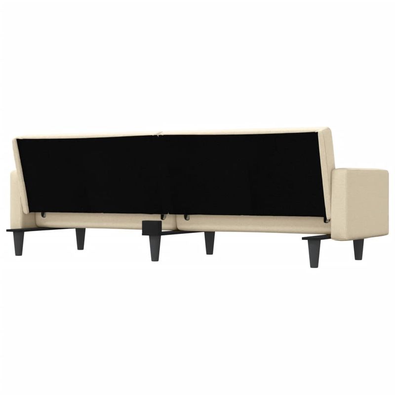 Casa si Gradina - Mobilier - Canapele si coltare - Canapele - Canapea extensibila cu cotiere, cu perne, crem, material textil - Infinity.ro