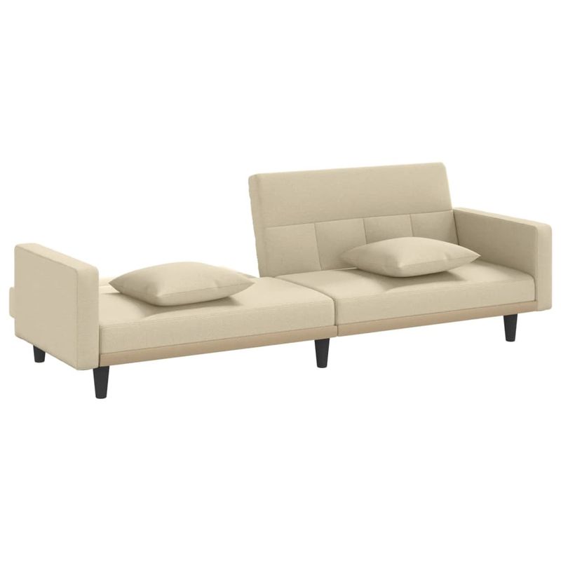 Casa si Gradina - Mobilier - Canapele si coltare - Canapele - Canapea extensibila cu cotiere, cu perne, crem, material textil - Infinity.ro