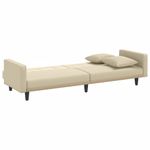Casa si Gradina - Mobilier - Canapele si coltare - Canapele - Canapea extensibila cu cotiere, cu perne, crem, material textil - Infinity.ro