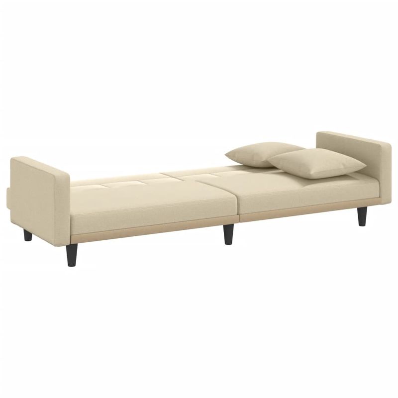 Casa si Gradina - Mobilier - Canapele si coltare - Canapele - Canapea extensibila cu cotiere, cu perne, crem, material textil - Infinity.ro