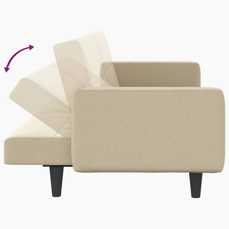 Casa si Gradina - Mobilier - Canapele si coltare - Canapele - Canapea extensibila cu cotiere, cu perne, crem, material textil - Infinity.ro
