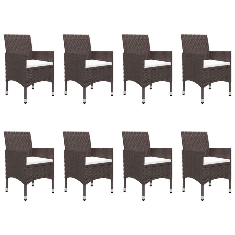 Casa si Gradina - Gradina si terasa - Mobilier exterior - Seturi mobila gradina - Set mobilier de gradina, 9 piese, maro, poliratan si sticla - Infinity.ro