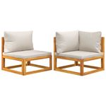 Casa si Gradina - Gradina si terasa - Mobilier exterior - Canapele si fotolii gradina - Canapele colt modulare, 2 piese, cu perne, lemn masiv de acacia, gri deschis, model colț + mijloc - Infinity.ro