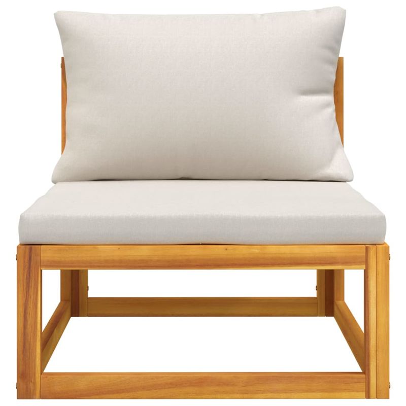 Casa si Gradina - Gradina si terasa - Mobilier exterior - Canapele si fotolii gradina - Canapele colt modulare, 2 piese, cu perne, lemn masiv de acacia, gri deschis, model colț + mijloc - Infinity.ro