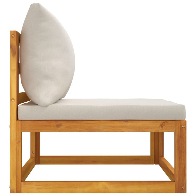 Casa si Gradina - Gradina si terasa - Mobilier exterior - Canapele si fotolii gradina - Canapele colt modulare, 2 piese, cu perne, lemn masiv de acacia, gri deschis, model colț + mijloc - Infinity.ro