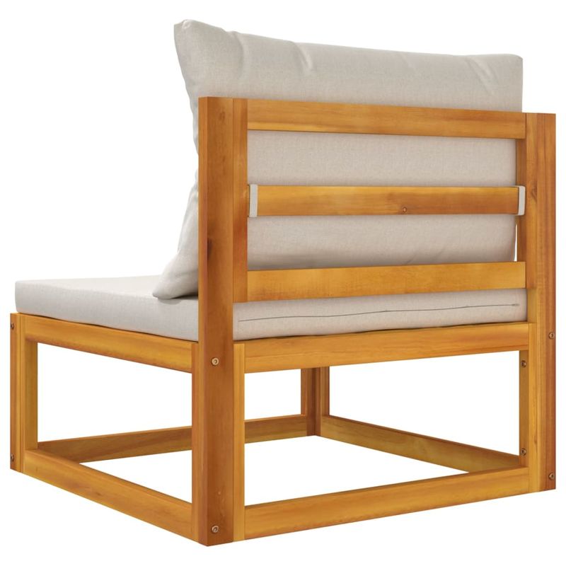 Casa si Gradina - Gradina si terasa - Mobilier exterior - Canapele si fotolii gradina - Canapele colt modulare, 2 piese, cu perne, lemn masiv de acacia, gri deschis, model colț + mijloc - Infinity.ro