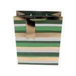 Market - Cadouri - Pungi cadou si accesorii - Punga de cadou hartie L Green stripe - Infinity.ro