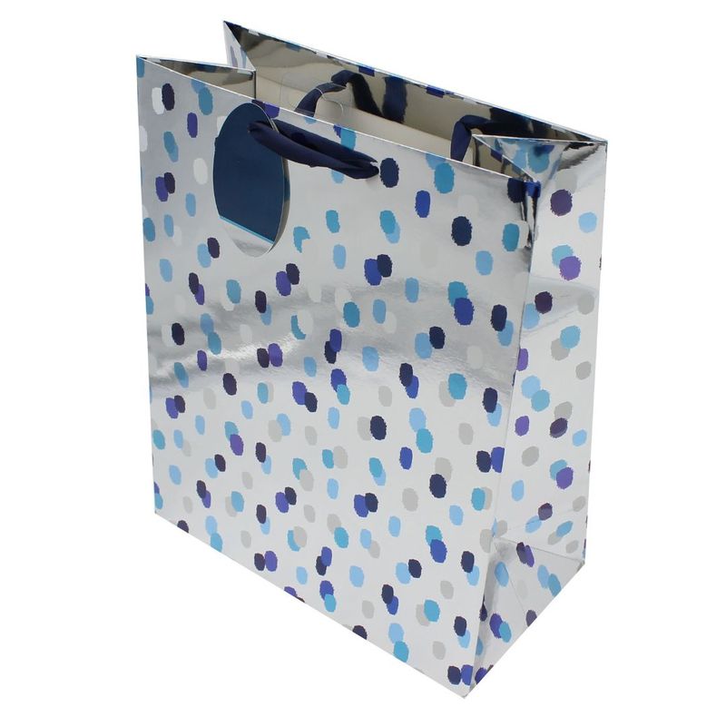 Market - Cadouri - Pungi cadou si accesorii - Punga de cadou hartie L Grey funky spots - Infinity.ro