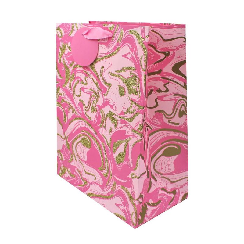 Market - Cadouri - Pungi cadou si accesorii - Punga SDE L PINK MARBLE GLITTER - Infinity.ro