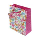 Market - Cadouri - Pungi cadou si accesorii - Punga cadou M hartie light butterflies - Infinity.ro