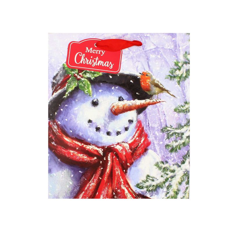 Market - Cadouri - Pungi cadou si accesorii - Punga cadou Craciun SDE L SNOWMAN - Infinity.ro