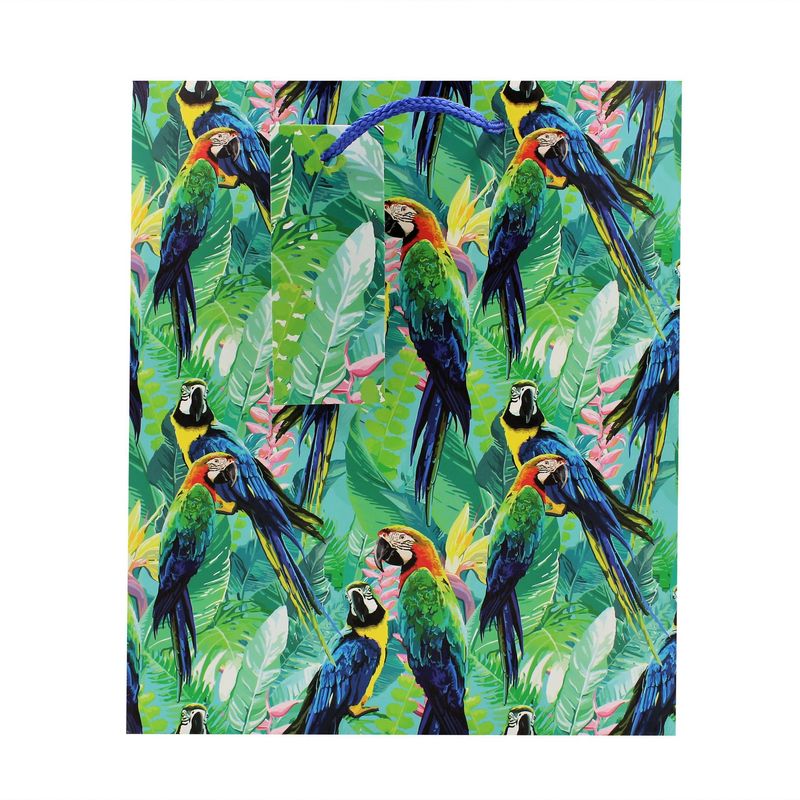 Market - Cadouri - Pungi cadou si accesorii - Punga de cadou hartie L Parrots - Infinity.ro