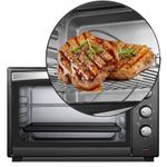 Electronice si Electrocasnice - Aragazuri, cuptoare si hote - Cuptoare - Cuptoare electrice - Cuptor electric cu ventilator ZILAN ZLN-3727 Negru, Capacitate 45L, Putere 2000W, Geam dublu, Temporizator 90 min - Infinity.ro