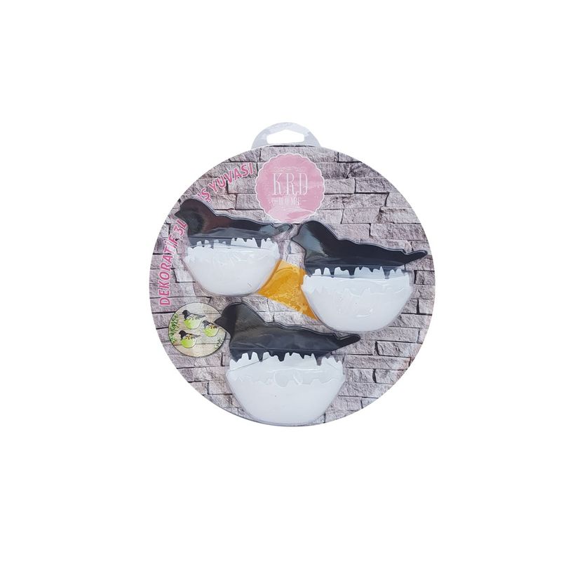 Casa si Gradina - Decoratiuni - Obiecte decorative - Accesorii decorative - Suport chei model cu pasari din plastic, cu 3 agatatori, indecor, alb - Infinity.ro